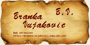 Branka Vujaković vizit kartica